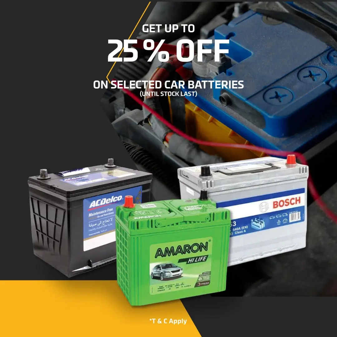 25$ off car batteries